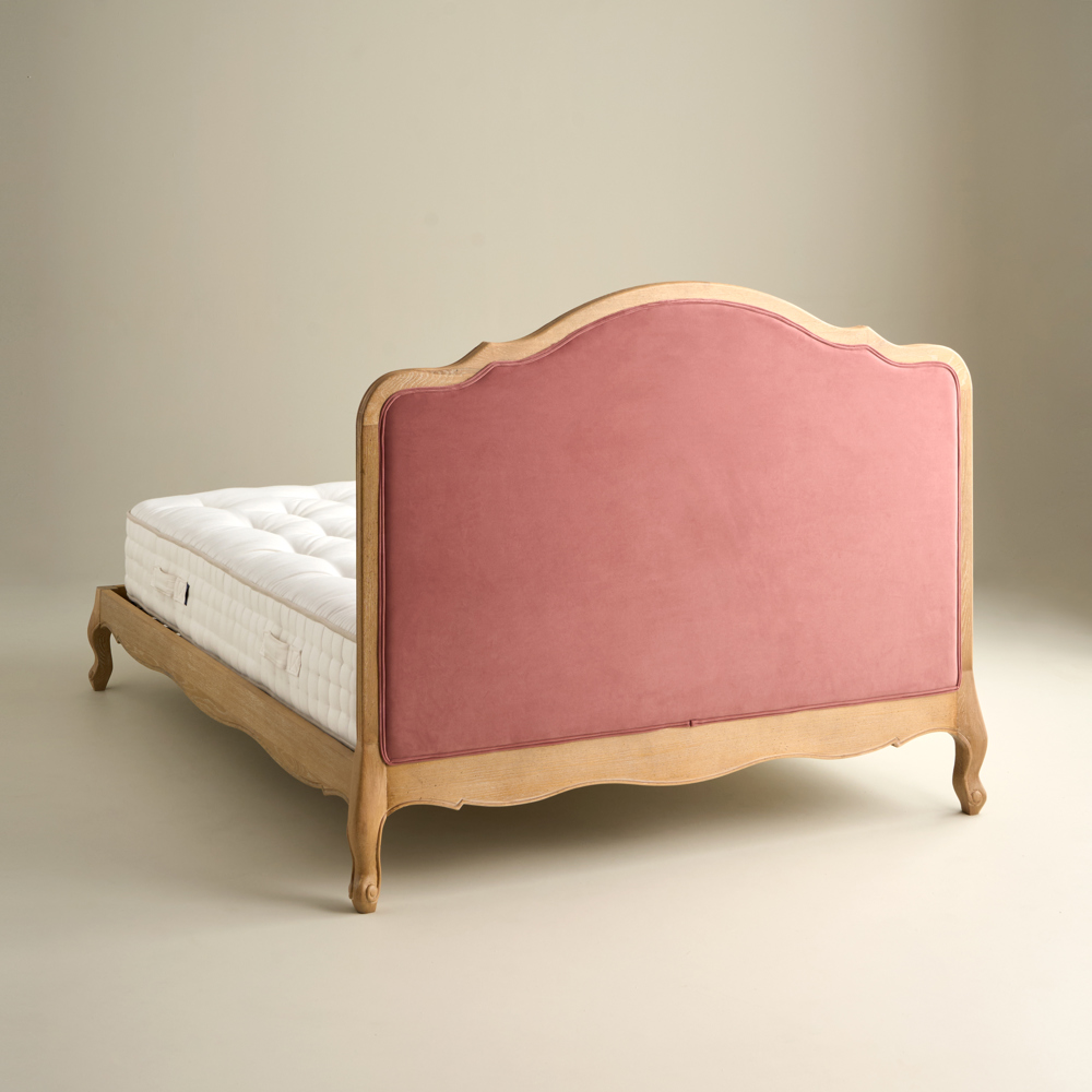 Sienna Beau Velvet Bed, Weathered Oak / Pink, Double